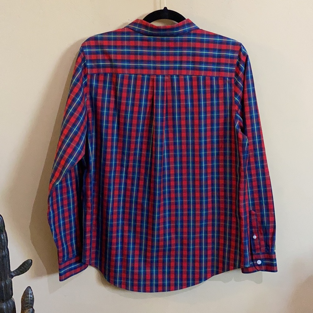 L.L. Bean plaid wrinkle free long sleeve button down shirt size medium - Picture 4 of 4
